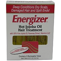 Hobe Labs Energizer Hot Jojoba Oil Hair Treatment With Vitamin A & E, Reclosable Tubes 0.5 Oz, 3 Ea, 3count