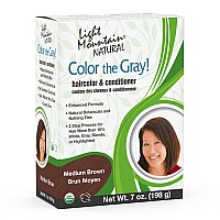 Light Mountain Henna Hair Color & Conditioner, Color the Gray - Medium Brown Hair Dye for Men/Women, Chemical-Free Semi-Permanent Hair Color for White, Gray, Blonde, or Highlighted Hair, 7 Oz