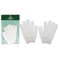 Fantasea White Exfoliating Gloves - Spa Skin Polisher Pair