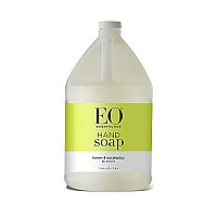 EO Liquid Hand Soap Refill, 128 Ounce, Lemon and Eucalyptus, Organic Plant-Based Gentle Cleanser with Pure Essential Oils