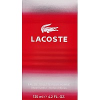 Lacoste Red Eau de Toilette for Him - Edt Spray, 4.2 Fl Oz (Pack of 1) - Perfect Men's Fragrance for Father's Day Gift