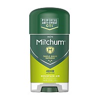 Mitchum Antiperspirant Deodorant Stick for Men, Triple Odor Defense gel, 48 Hr Protection, Dermatologist Tested, Mountain Air, 225 oz