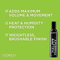 Redken Full Frame 07 All-Over Volumizing Mousse | For All Hair Types | Adds Volume & Anti-Frizz Protection | 8.5 Oz