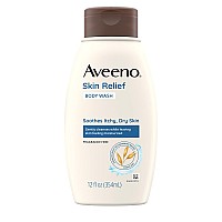 Aveeno Skin Relief Fragrance-Free Body Wash With Triple Oat Formula, Gentle Daily Cleanser For Sensitive Skin Leaves Itchy, Dry Skin Soothed & Feeling Moisturized, Sulfate-Free, 12 Fl. Oz