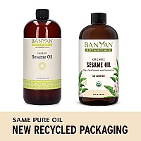 Banyan Botanicals Sesame Oil Organic Unrefined Ayurvedic Oil For Skin Hair Oil Pulling More Multiple Sizes 34Oz N