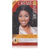 Creme of Nature Exotic Shine Hair Color With Argan Oil from Morocco, 3.0 Soft Black, 1 Application