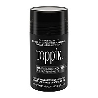 Toppik Hair Building Fibers, Black, 12g Fill In Fine or Thinning Hair Instantly Thicker, Fuller Looking Hair 9 Shades for Men Women