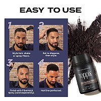 Toppik Hair Building Fibers, Black, 12g Fill In Fine or Thinning Hair Instantly Thicker, Fuller Looking Hair 9 Shades for Men Women