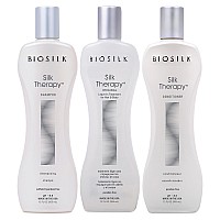 Biosilk 3Piece Silk Therapy Shampoo Conditioner Serum Kit Haircare For Incredible Shine Sulfate Paraben Crueltyfree