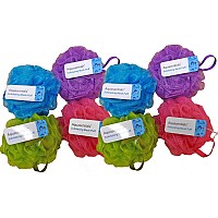 Aquasentials Mesh Pouf Bath Sponge 8 Pack