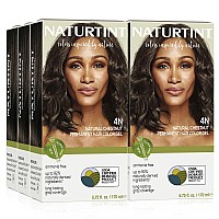 Naturtint Permanent Hair Color 4N Natural Chestnut (Pack of 6), Ammonia Free, Vegan, Cruelty Free, up to 100% Gray Coverage, Long Lasting Results