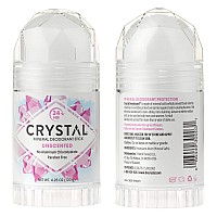 cRYSTAL Mineral Deodorant Stick - Unscented Body Deodorant With 24-Hour Odor Protection, Non-Staining & Non-Sticky, Aluminum chloride & Paraben Free, 425 oz, (2 Pack) (Packaging May Vary)