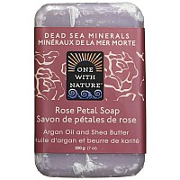 One With Nature Rose Petal Dead Sea Mineral Soap 7 Ounce Bars Pack Of 6