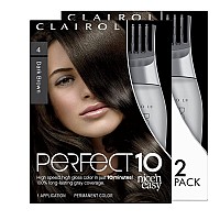 Clairol Nicen Easy Perfect 10 Permanent Hair Dye 4 Dark Brown Hair Color Pack Of 2