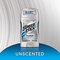 Speed Stick Power Antiperspirant Deodorant for Men, Unscented - 3 Ounce, Pack Of 6 (Packaging May Vary)