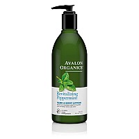 Avalon Organics Peppermint Hand And Body Lotion, 12-Ounce Bottle (Pack of 2)