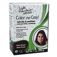 Light Mountain Natural Color The Gray! Hair Color & Conditioner, Dark Brown, 7 oz, (Pack of 2)