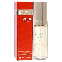 Jovan Musk Eau de Cologne Concentrate Spray for Women, 2 Fl Oz (Pack of 1), Vegan Formula, Sexy Cologne in Jovan Musk color.