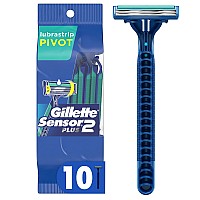 Gillette Sensor2 Plus Pivoting Head Mens Disposable Razors, 10 Count (Pack of 3)