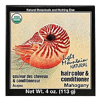 Light Mountain Natural Hair Color & Conditioner, Mahogany, 4 oz (113 g) (Pack of 3)