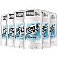 Speed Stick Underarm Deodorant for Men, Aluminum Free, Ocean Surf - 3 Ounce (6 Pack)