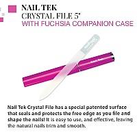 Nail Tek Crystal File Double-Sided with Fuchsia Companion Case, Medium File 5