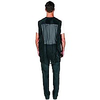 Betty Dain Cool Vent Mesh Back Barber Vest, Sleeveless, Stretch Mesh Back for Breathability, Pockets with Zippered Bottom, Snap Front Closure, Lightweight, Water Resistant Nylon/Poly, Black, XL