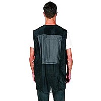 Betty Dain Cool Vent Mesh Back Barber Vest, Sleeveless, Stretch Mesh Back for Breathability, Pockets with Zippered Bottom, Snap Front Closure, Lightweight, Water Resistant Nylon/Poly, Black, XL