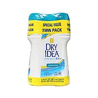 Advanced Dry Idea Roll On Antiperspirant and Deodorant, Unscented, Twin Pack - 3.25 Oz Ea