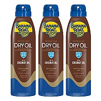 Banana Boat Dry Oil, Reef Friendly, clear Sunscreen Spray with coconut Oil, SPF 25, 6oz - Pack of 3