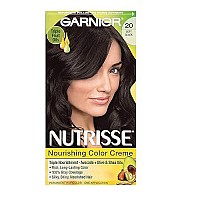 Garnier Nutrisse Nourishing Hair Color Creme, 20 Soft Black (Black Tea) (Packaging May Vary)