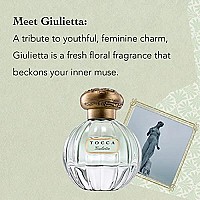 Tocca Eau de Parfum, Giulietta: Fresh Floral, Pink Tulips, Green Apple, Vanilla Orchid, Hand-Finished Bottle, 1.7 oz. | 50 ml