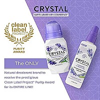 CRYSTAL Aluminum Free Mineral Deodorant Roll-On for Women & Men, Lavender & White Tea - Paraben Free - Certified Cruelty Free & Vegan Deodorant - Prevents Odor Up to 24 Hours