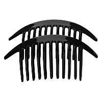 France Luxe Belle Interlocking Comb Pair - Black