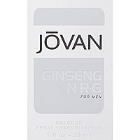 Jovan ginseng NRg Eau de cologne Spray, Refreshing cologne for Men, Natural Scent, Vegan Formula, 10oz