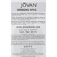 Jovan ginseng NRg Eau de cologne Spray, Refreshing cologne for Men, Natural Scent, Vegan Formula, 10oz