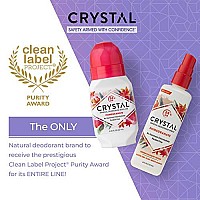 crystal Mineral Deodorant Roll-On Body Deodorant With 24-Hour Odor Protection, Pomegranate, Non-Sticky Roll-On, Aluminium chloride, 225 FL OZ - 3 pack