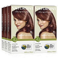 Naturtint Permanent Hair Color 5C Light Copper Chestnut Pack Of 6 Ammonia Free Vegan Cruelty Free Up To 100 Gray Coverage