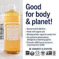 Dr Bronners Purecastile Liquid Soap Citrus 16 Ounce Made With Organic Oils 18In1 Uses Face Body Hair Laundry P