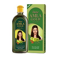 Dabur Amla Gold Hair Oil Serum 300 Ml Natural Treatment For All Types Of Hair With Amla Almond And Henna For Women