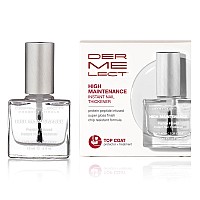 Dermelect High Maintenance Instant Nail Thickener Nailcare Top Coat With Keratin Protein Peptides Strengthening Hardening Pr