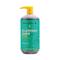 Alaffia EveryDay Shea Shampoo, Gently Cleansing Shampoo for Normal to Dry Hair, Made with Fair Trade Shea Butter, Cruelty Free, Vegan, No Parabens, Vanilla Mint 32 Fl Oz