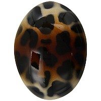 CaravanHand Painted Oval Barrette With Leopard Design And A Brown Over Shadow