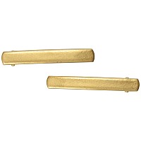 Caravan Small Dome Automatic Barrettes In Matt Gold Pair