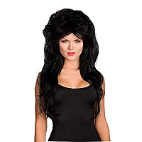 Dreamgirl Rocker Wig Costume (Black;One Size)