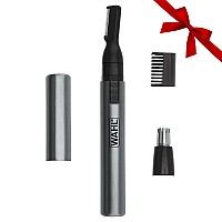 Wahl Micro Groomsman Battery Personal Trimmer & Detailer for Hygienic Grooming with Rinseable, Interchangeable Heads for Eyebrows, Neckline, Nose, Ears, & Other Detailing - 05640-600