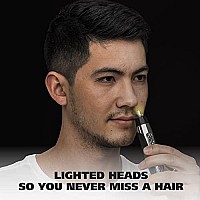 Wahl Lighted Battery Nose Hair Trimmer for Men & Women. Painless, Easy to See Nose, Ear, and Eyebrow Trimming with Built in Light, Battery Included. - Model 3023283