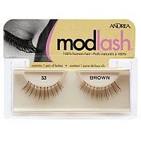 Andrea Mod Strip Lash Pair Style 53 Brown Pack Of 4