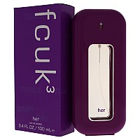 FCUK Fcuk 3 Eau De Toilette Spray for Women, 3.