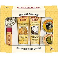 Burt's Bees Christmas Gifts, 6 Skincare Stocking Stuffers Products, Tips & Toes Set - Pomegranate Lip Balm, Almond Milk & Honey Hand Creams, Coconut Foot Cream, Lemon Butter Cuticle Cream & Hand Salve